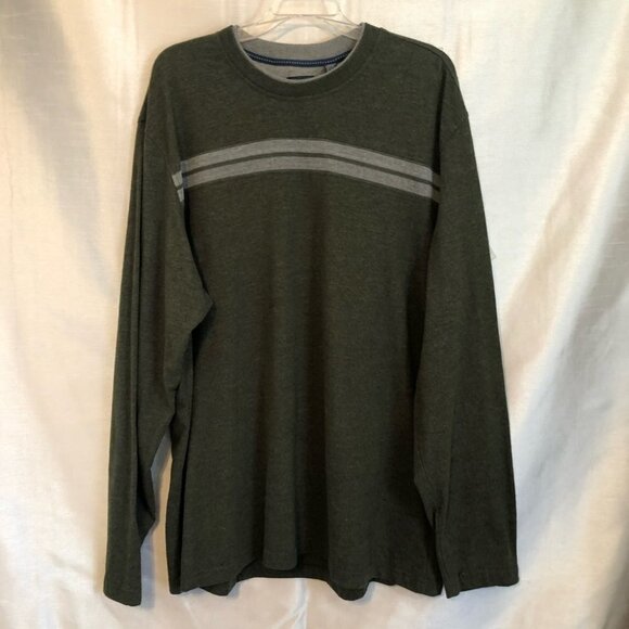 Arrow Mens XXLg Long Sleeve  Henley in Hunter Green and Grey Trim - Picture 11 of 11